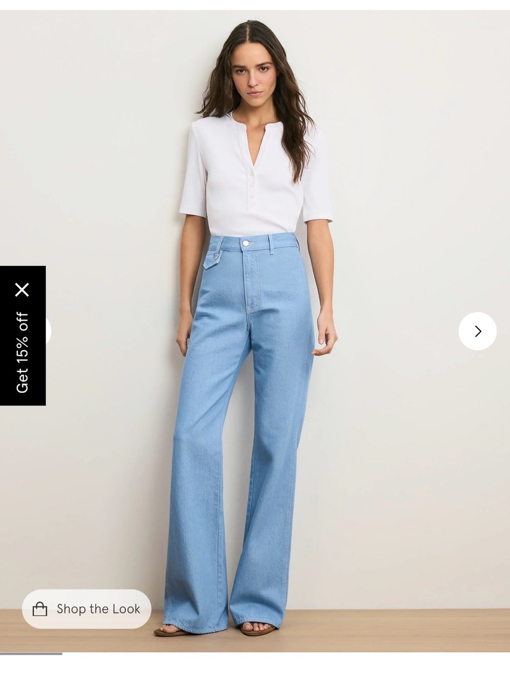 Veronica Beard Light Blue crosbie High-Rise Wide-Leg Jeans - Picture 2 of 5